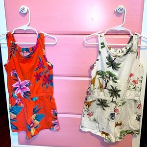 2 girls rompers from old navy
